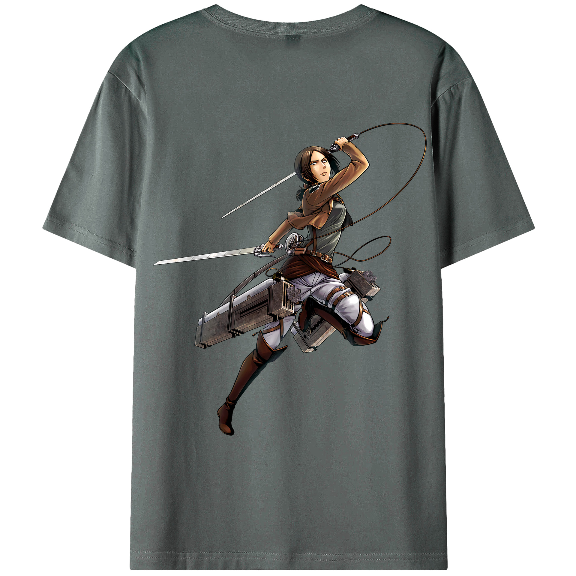 （画像用） 進撃の巨人 Attack on Titan 綿100％ メンズ半袖Tシャツ（バックプリント） 通気性